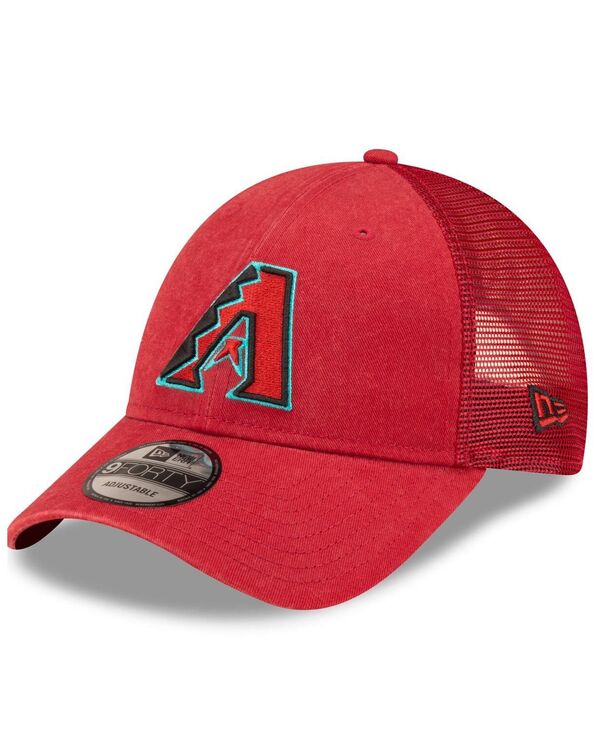 【送料無料】 ニューエラ メンズ 帽子 アクセサリー Men's Red Arizona Diamondbacks Trucker 9FORTY Adjustable Hat Red
