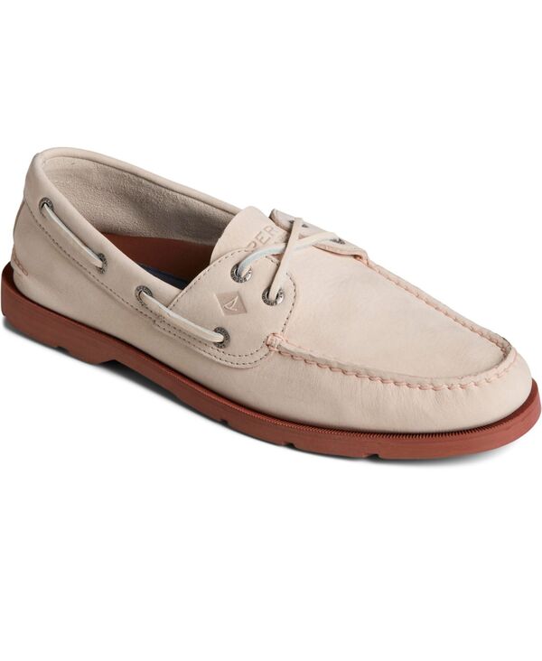  スペリー メンズ デッキシューズ シューズ Men's Leeward 2-Eye Slip-On Boat Shoes Bone White