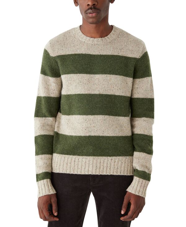 【送料無料】 フランクアンドオーク メンズ ニット セーター アウター Men 039 s Striped Crewneck Long Sleeve Sweater Forest