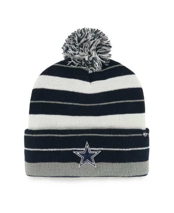 【送料無料】 47ブランド メンズ 帽子 アクセサリー Men's Navy Dallas Cowboys Powerline Cuffed Knit Hat with Pom Navy