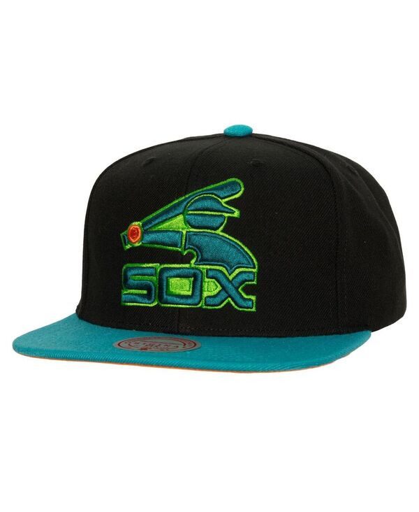 ミッチェル&ネス メンズ アクセサリー 帽子 Mitchell & Ness Men's Black Teal Chicago White Sox Citr..