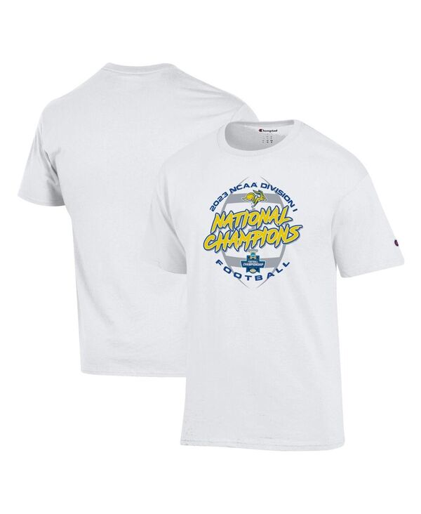 【送料無料】 チャンピオン メンズ Tシャツ トップス Men 039 s White South Dakota State Jackrabbits 2023 FCS Football National Champions Locker Room T-shirt White