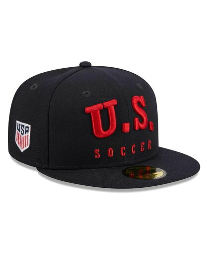 【送料無料】 ニューエラ メンズ 帽子 アクセサリー Men's Navy USMNT Text 59FIFTY Fitted Hat Navy 【送料無料】 ニューエラ メンズ 帽子 アクセサリー Men's Navy USMNT Text 59FIFTY Fitted Hat Navy