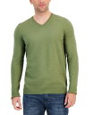 yz At@j Y jbgEZ[^[ AE^[ Men's Solid V-Neck Cotton Sweater Military Soil