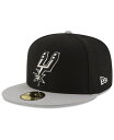 【送料無料】 ニューエラ メンズ 帽子 アクセサリー San Antonio Spurs Basic 2 Tone 59FIFTY Fitted Cap Bla...