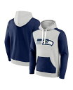 【送料無料】 ファナティクス メンズ パーカー・スウェット フーディー アウター Men's Silver Navy Seattle Seahawks Big ...
