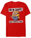 【送料無料】 フィフスサン メンズ Tシャツ トップス Minions Illumination Men's Despicable Me I'M In Shape Short Sleeve T-Shirt Red