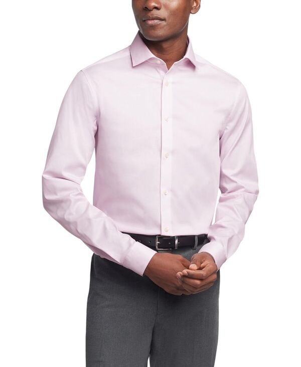 カルバン・クライン 【送料無料】 カルバンクライン メンズ シャツ トップス Men's Steel Plus Slim Fit Modern Pin Cord Dress Shirt Pink Lavender