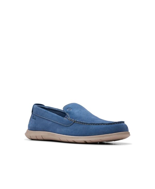 【送料無料】 クラークス メンズ スリッポン・ローファー シューズ Men's Collection Flexway Step Slip On Shoes Light Blue Suede