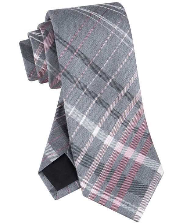 yz JoNC Y lN^C ANZT[ Men's Large Ombre Grid Tie Charcoal Pink