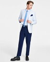 【送料無料】 ナウティカ メンズ ジャケット・ブルゾン アウター Men's Modern-Fit Stretch Solid Woven Sport Coat Lt Blue