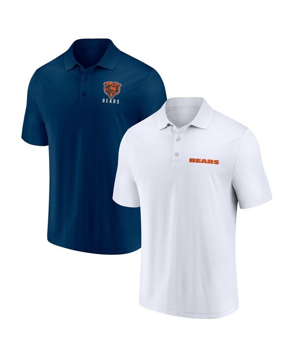 ̵ եʥƥ  ݥ ȥåץ Men's White Navy Chicago Bears Lockup Tw...