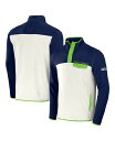 【送料無料】 ファナティクス メンズ ジャケット・ブルゾン アウター Men's NFL x Darius Rucker Collection by Navy Cream Seattle Seahawks Micro Fleece Quarter-Snap Jacket Navy Cream