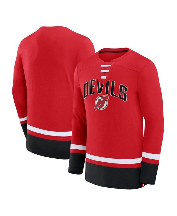 ̵ եʥƥ  T ȥåץ Men's Red New Jersey Devils Back Pass Lac...