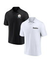 【送料無料】 ファナティクス メンズ ポロシャツ トップス Men's White Black Pittsburgh Steelers Lockup Two-P...