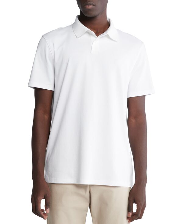 カルバン・クライン 【送料無料】 カルバンクライン メンズ シャツ トップス Men's Short Sleeve Supima Cotton Polo Shirt Brilliant White