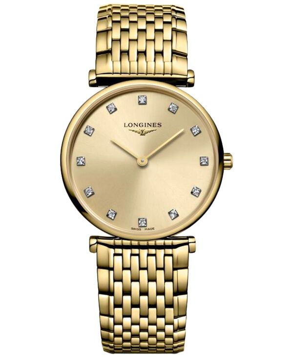 ロンジン 【送料無料】 ロンジン レディース 腕時計 アクセサリー Women's Swiss La Grande Classique de Longines Diamond (1/10 ct. t.w.) Gold PVD Bracelet Watch 29mm No Color