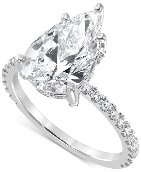  バッジェリーミシュカ レディース リング アクセサリー Lab Grown Certified Diamond Pear Halo Engagement Ring (3-3/8 ct. t.w.) in 14k Gold White Gold