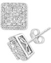  エフィー レディース ピアス・イヤリング アクセサリー EFFY&reg; Certified Diamond Square Halo Cluster Stud Earrings (1-3/8 ct. t.w.) in 14k White Gold White Gold