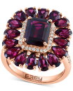 yz GtB[ fB[X O ANZT[ EFFY&reg; Rhodolite (7-1/10 ct. t.w.) & Diamond (1/6 ct. t.w.) Halo Ring in 14k Rose Gold 14K Rose Gold