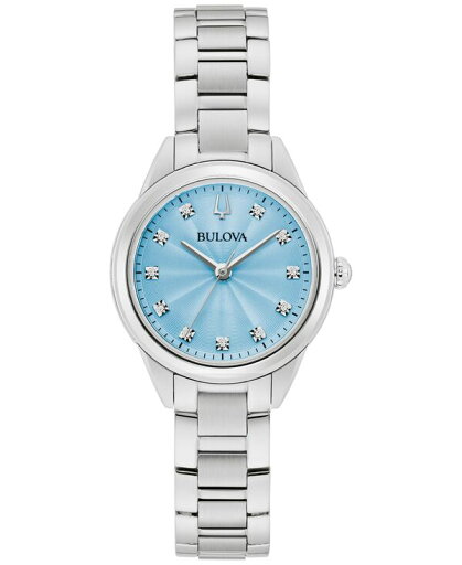 【送料無料】 ブロバ レディース 腕時計 アクセサリー Women's Sutton Diamond Accent Stainless Steel Bracelet Watch 28mm Silver-tone 【送料無料】 ブロバ レディース 腕時計 アクセサリー Women's Sutton Diamond Accent Stainless Steel Bracelet Watch 28mm Silver-tone