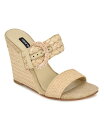 yz iCEFXg fB[X T_ V[Y Women's Novalie Slip-On Square Toe Wedge Sandals Light Natural