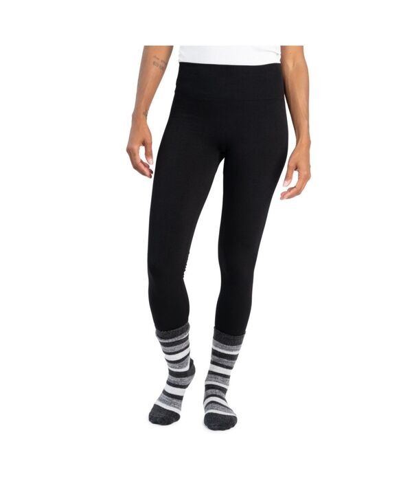 yz NNX fB[X MX {gX Plus Size Fleece Lined Legging and Sock Set Ebony