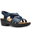 【送料無料】 クラークス レディース サンダル シューズ Merliah Bonita Strappy Block Heel Platform Sandals Navy