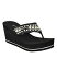 【送料無料】 ゲス レディース サンダル シューズ Women's Silus Imitation Pearl Detail Thong Wedge Sandals Black