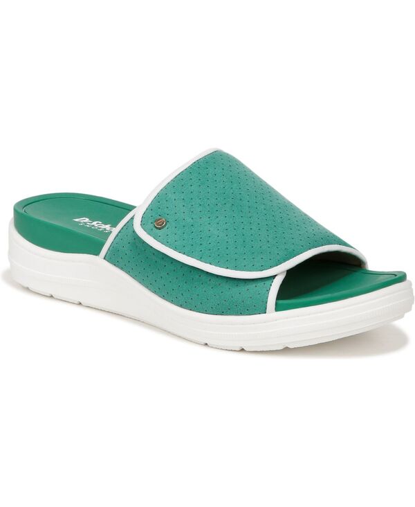 【送料無料】 ドクター・ショール レディース サンダル シューズ Women's Time Off Set Slide Sandals Court Green Fabric