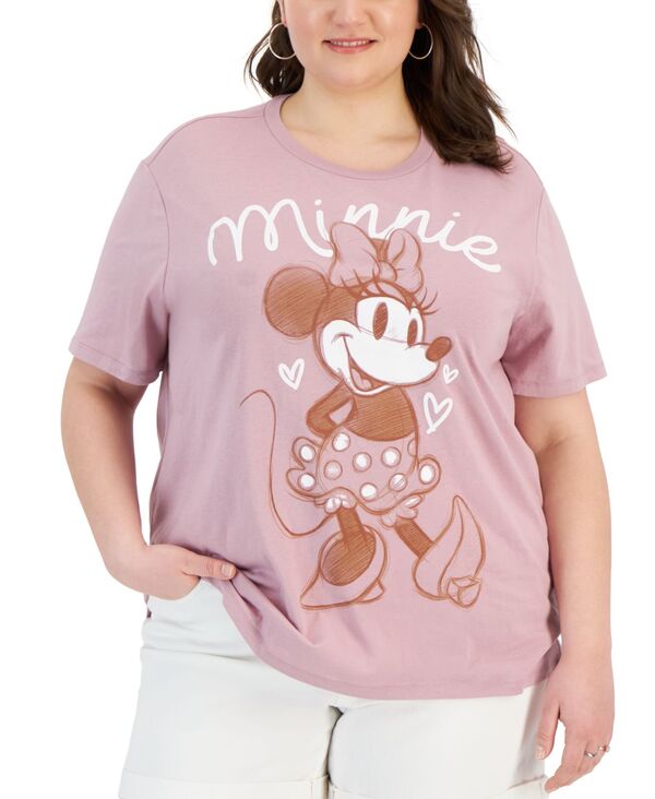 yz fBYj[ fB[X TVc gbvX Trendy Plus Size Minnie Graphic T-Shirt Mauve Shadow