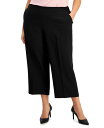 【送料無料】 カスパール レディース カジュアルパンツ ボトムス Plus Size Pull-On Straight-Leg Ankle Pants Black