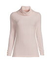 yz YGh fB[X Vc gbvX Women's Plus Size Long Sleeve Wide Rib Cowl Neck Tee Pale petal