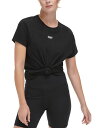 yz _i L j[[N fB[X TVc gbvX Women's Knot-Front Metallic Logo T-Shirt Black