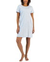 【送料無料】 チャータークラブ レディース ナイトウェア アンダーウェア Women's Cotton Printed Henley Sleepshirt Pa...