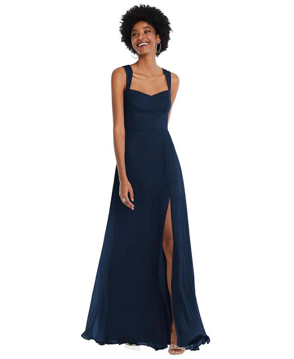 【送料無料】 アフターシックス レディース ワンピース トップス Contoured Wide Strap Sweetheart Maxi Dress Midnight navy