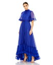 【送料無料】 マックダガル レディース ワンピース トップス Women's Ruffled High Neck Flutter Sleeve High Low...