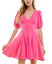 【送料無料】 シティー スタジオ レディース ワンピース トップス Juniors' Deep-V-Neck Fit & Flare Dress Fuchsia