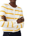【送料無料】 フレンチコネクション レディース ニット セーター カーディガン アウター Women 039 s Marloe Striped Button Front Cardigan Summer White