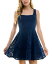 【送料無料】 シティー スタジオ レディース ワンピース トップス Juniors' Square-Neck Fit & Flare Skater Dress Navy