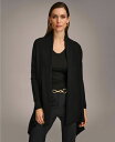 【送料無料】 ダナキャラン レディース ニット・セーター カーディガン アウター Women's Long-Sleeve Drape-Front Cardigan Black