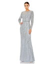 【送料無料】 マックダガル レディース ワンピース トップス Women's Embellished Illusion High Neck Long Sleev...