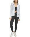 【送料無料】 ダナ キャラン ニューヨーク レディース パーカー・スウェット フーディー アウター Women's Honeycomb Mesh Full-Zip Hoodie White/silver