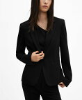 【送料無料】 マンゴ レディース ジャケット・ブルゾン ブレザー アウター Women's Blunt Stitching Fitted Blazer Black