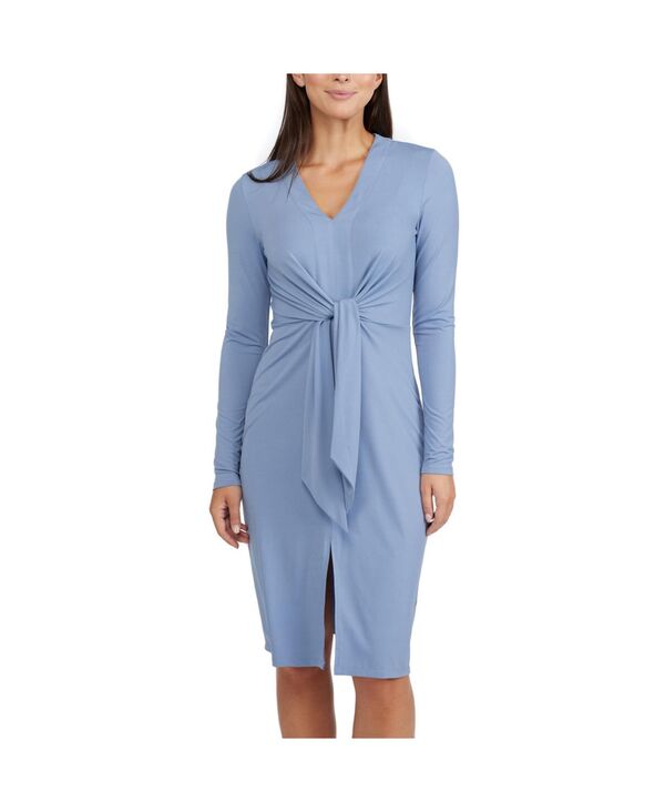  エレントレイシー レディース ワンピース トップス Women's V-Neckline Dress with a Tie Waist Dusk blue