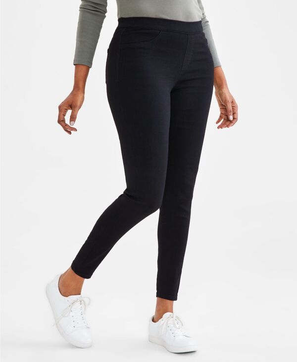  スタイルアンドコー レディース デニムパンツ ボトムス Women's Mid-Rise Pull-On Jeggings Deep Black