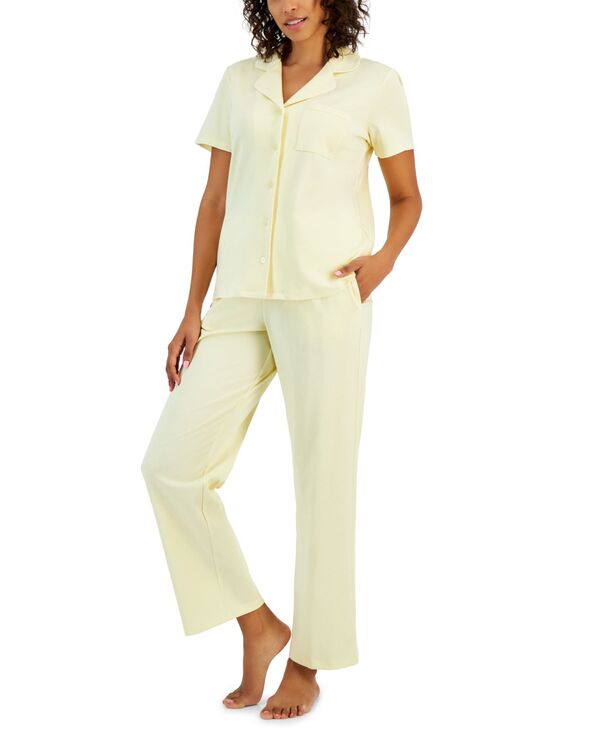 楽天ReVida 楽天市場店【送料無料】 チャータークラブ レディース ナイトウェア アンダーウェア Women's 2-Pc. Notched-Collar Pajamas Set Summer Moon