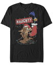 【送料無料】 フィフスサン メンズ Tシャツ トップス Men's Looney Tunes Christmas Stocking Short Sleeve T-shirt Black
