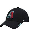 【送料無料】 47ブランド レディース 帽子 アクセサリー Women's Black Arizona Diamondbacks Team Miata Clean Up Adjustable Hat Black