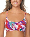 【送料無料】 ライジンズ レディース トップのみ 水着 Juniors' Tropical-Print Tie-Back Bikini Top Red